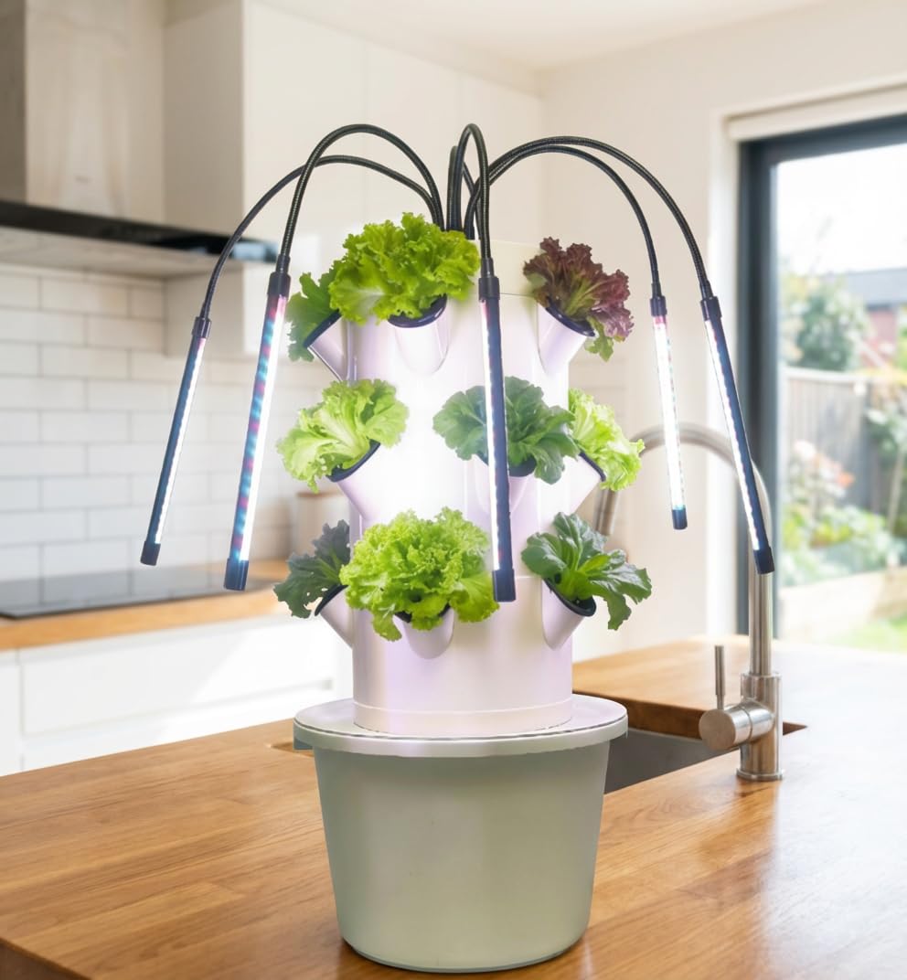 Smart Garden Vertical Planter - Vertikales Hydroponisches Anbausystem | 3-Schichtiger 15-Loch