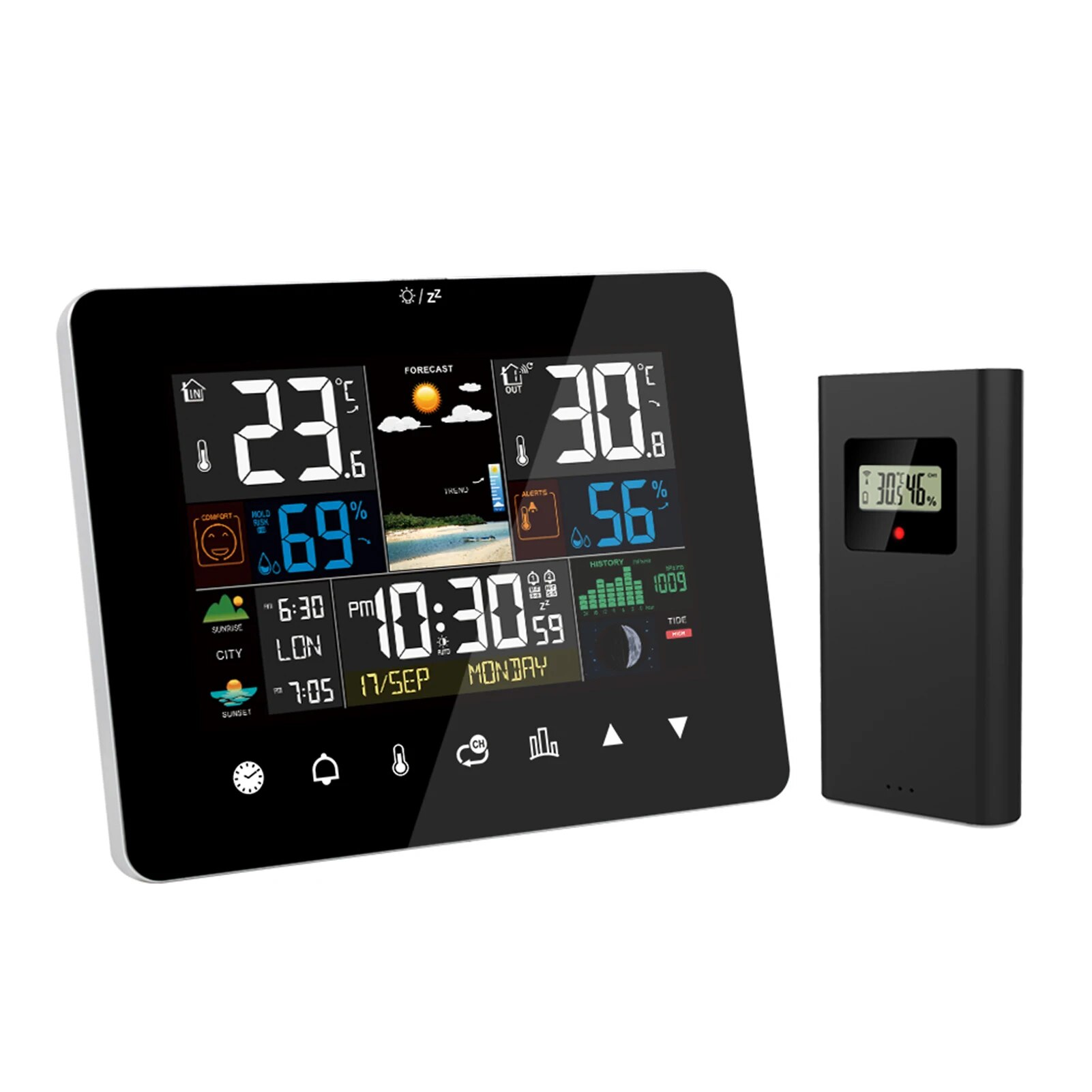 Garden Weather Station - FJ3362G Wetterstation Wecker Thermometer Hygrometer Touchscreen