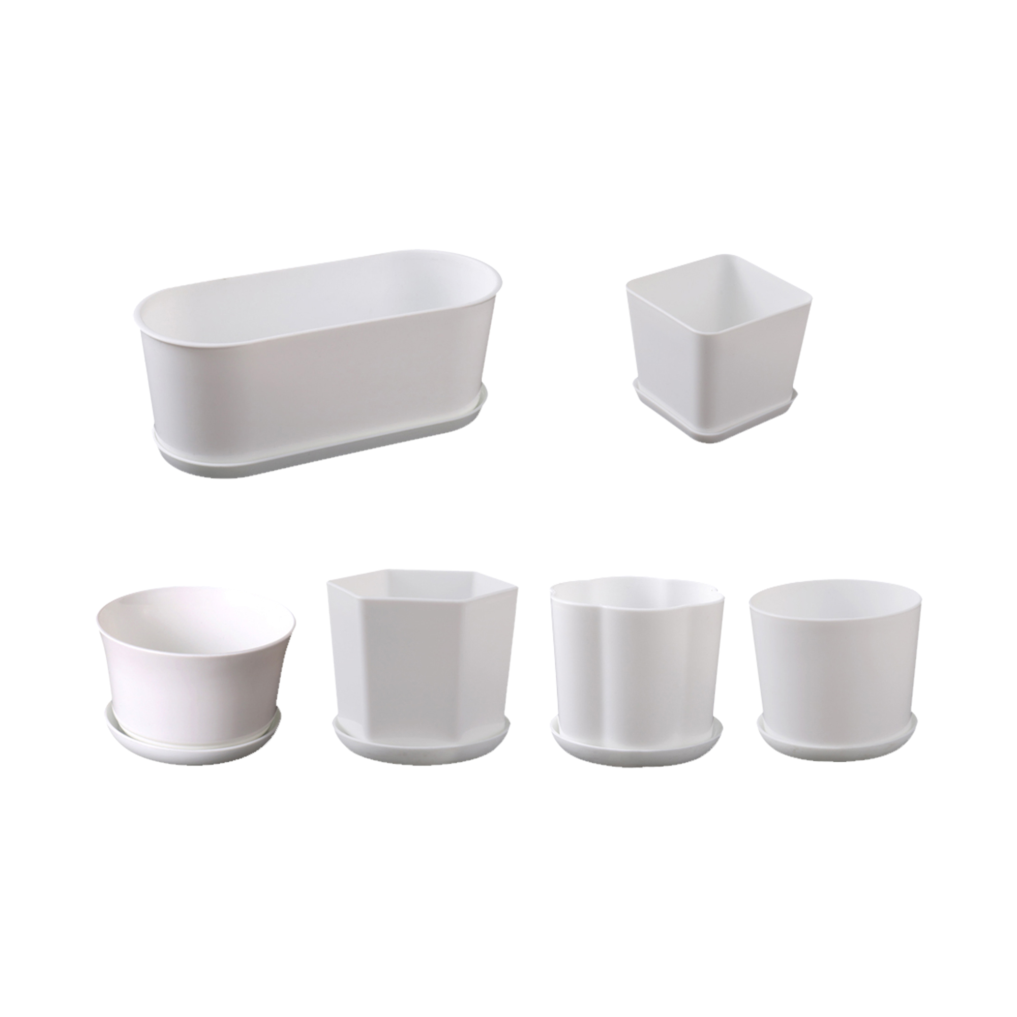 Indoor Herb Garden Kit - Weißer Polygonaler Einfacher Blumentopf für Zuhause,