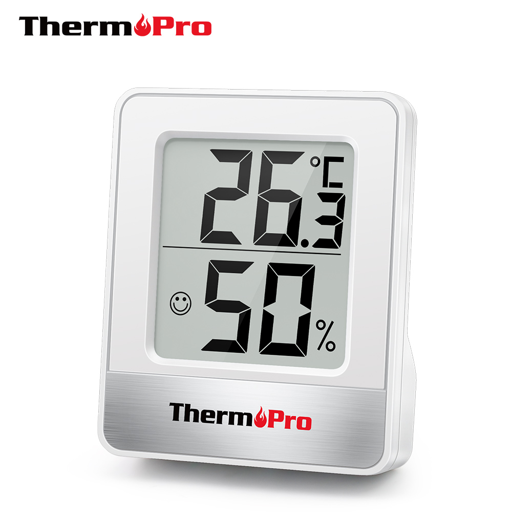 Garden Weather Station - ThermoPro TP49 Mini-Wetterstation Innenthermometer Hygrometer Schwarz