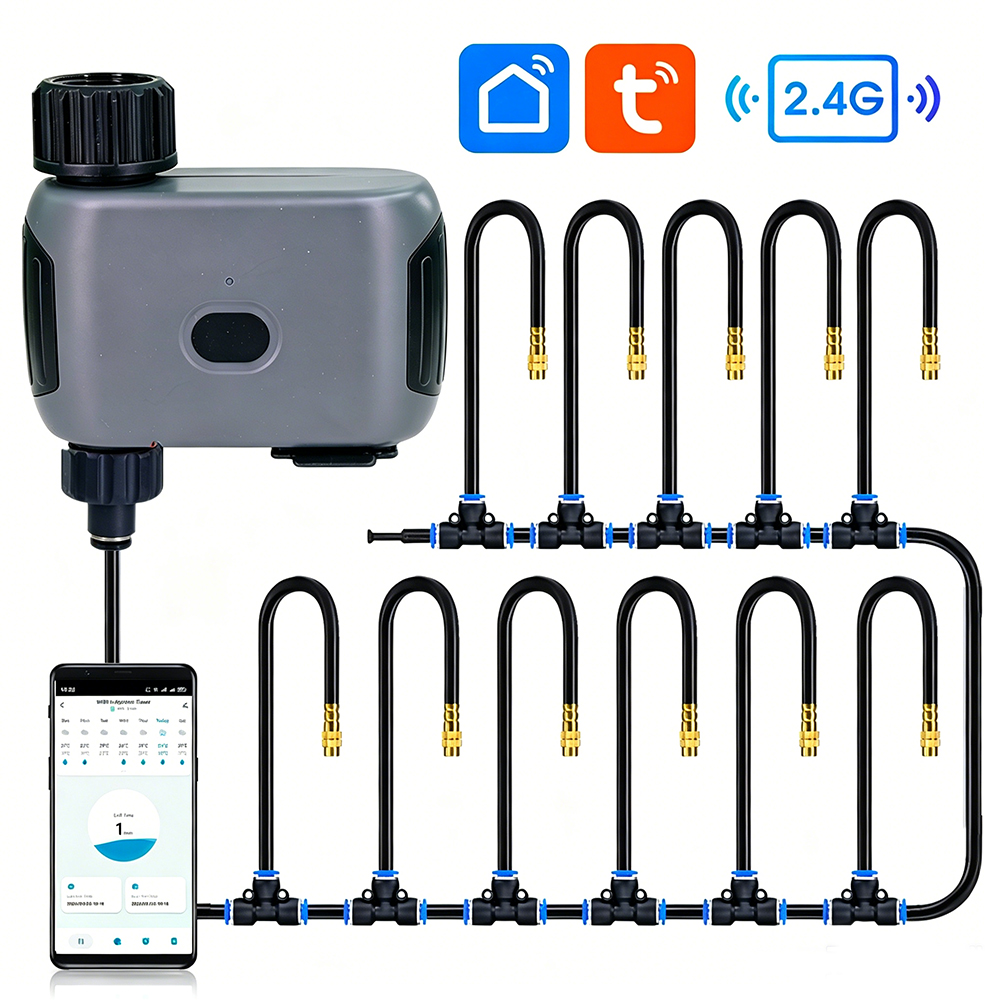 Smart Garden Monitoring System - Tuya Smart WLAN-Bewässerungstimer Sprühgerät Bewässerungsset für