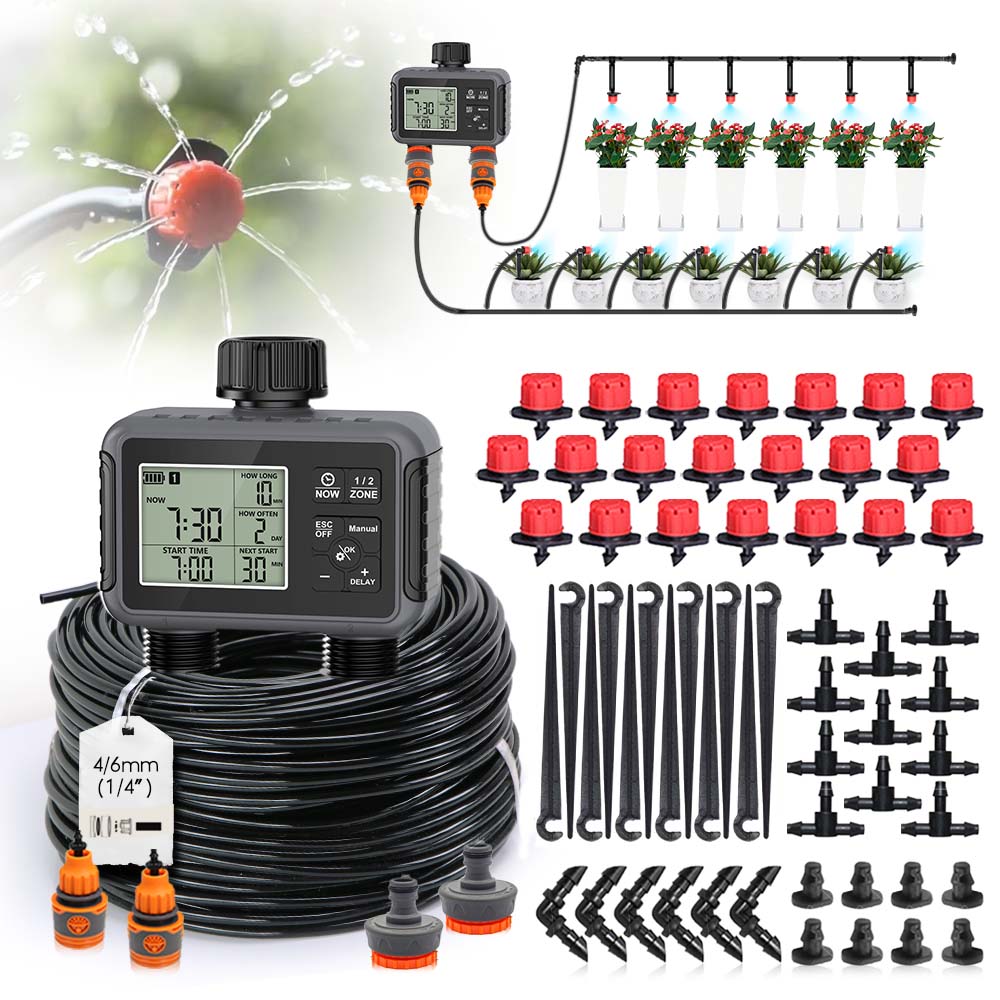 Smart Garden Tools - Duale Zonen Unabhängige LCD-Anzeige Gartenbewässerungstimer Automatisches